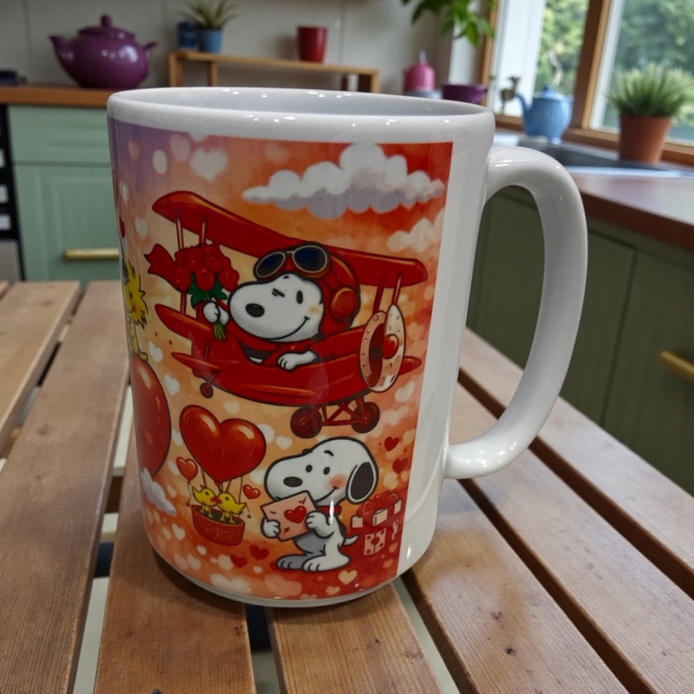 Snoopy Heart Mug - Red and White 15 oz - Picture 3 of 3